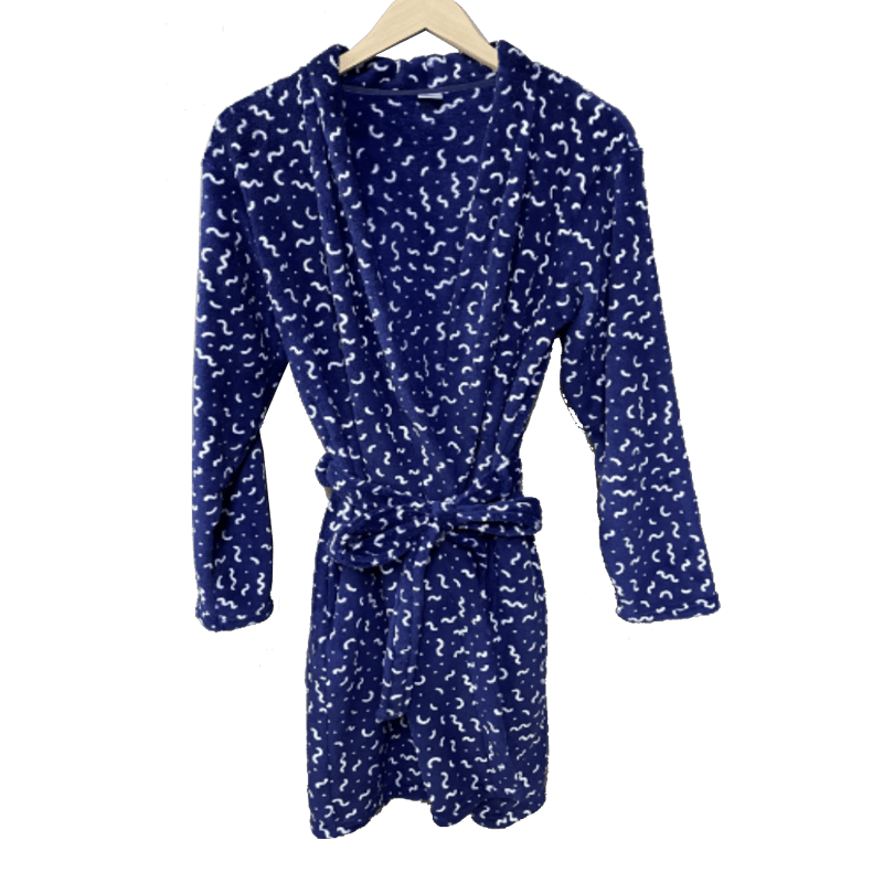 Peignoir court imprimé corail velours et col kimono pour femme