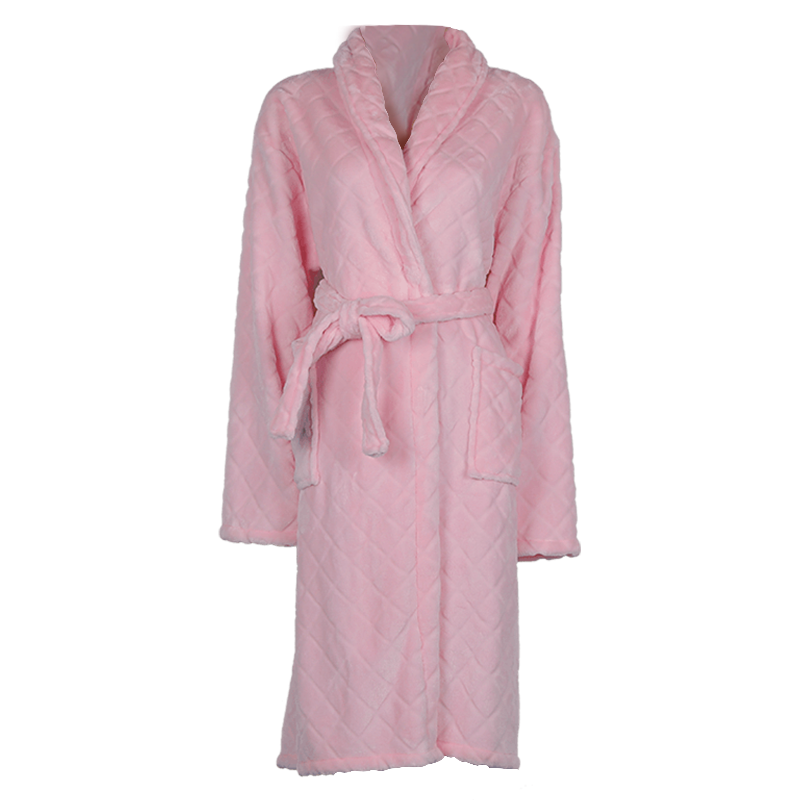 Robe de bain longue et moyenne à col rabattu rose pour femme